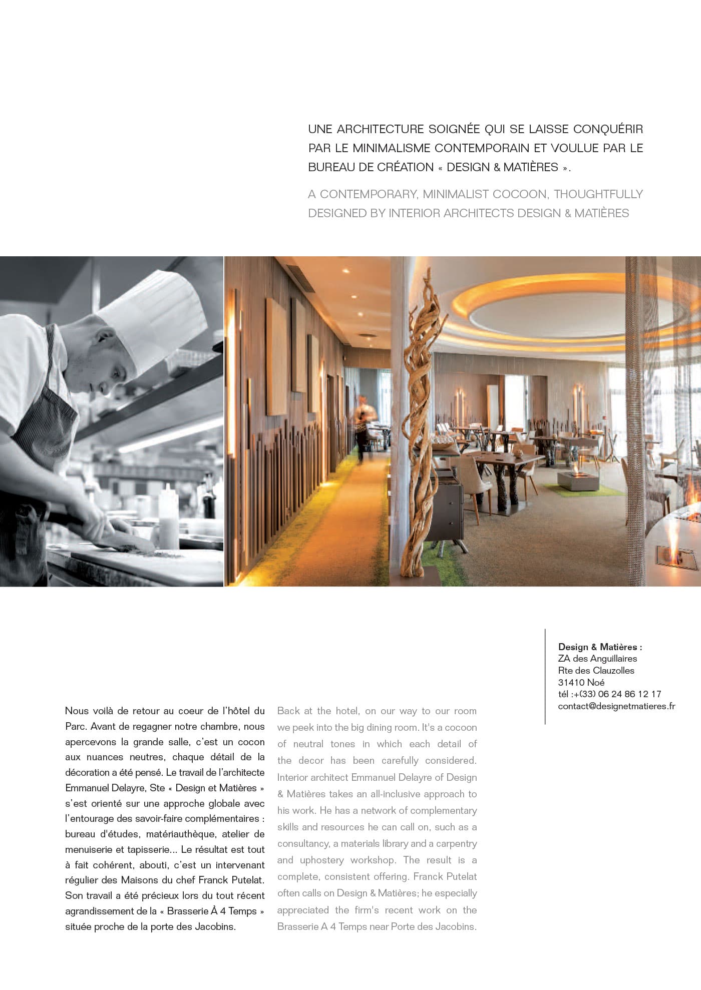 Reportage — extrait du magazine Le Parc