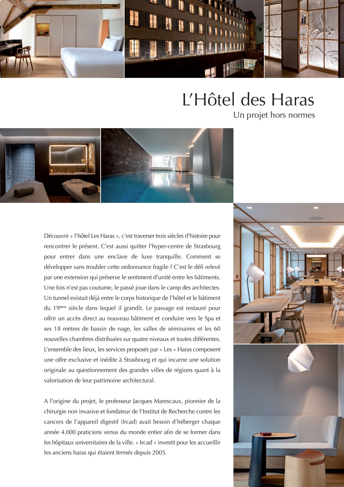Hôtel — extrait du magazine L'Auberge de l'Ill