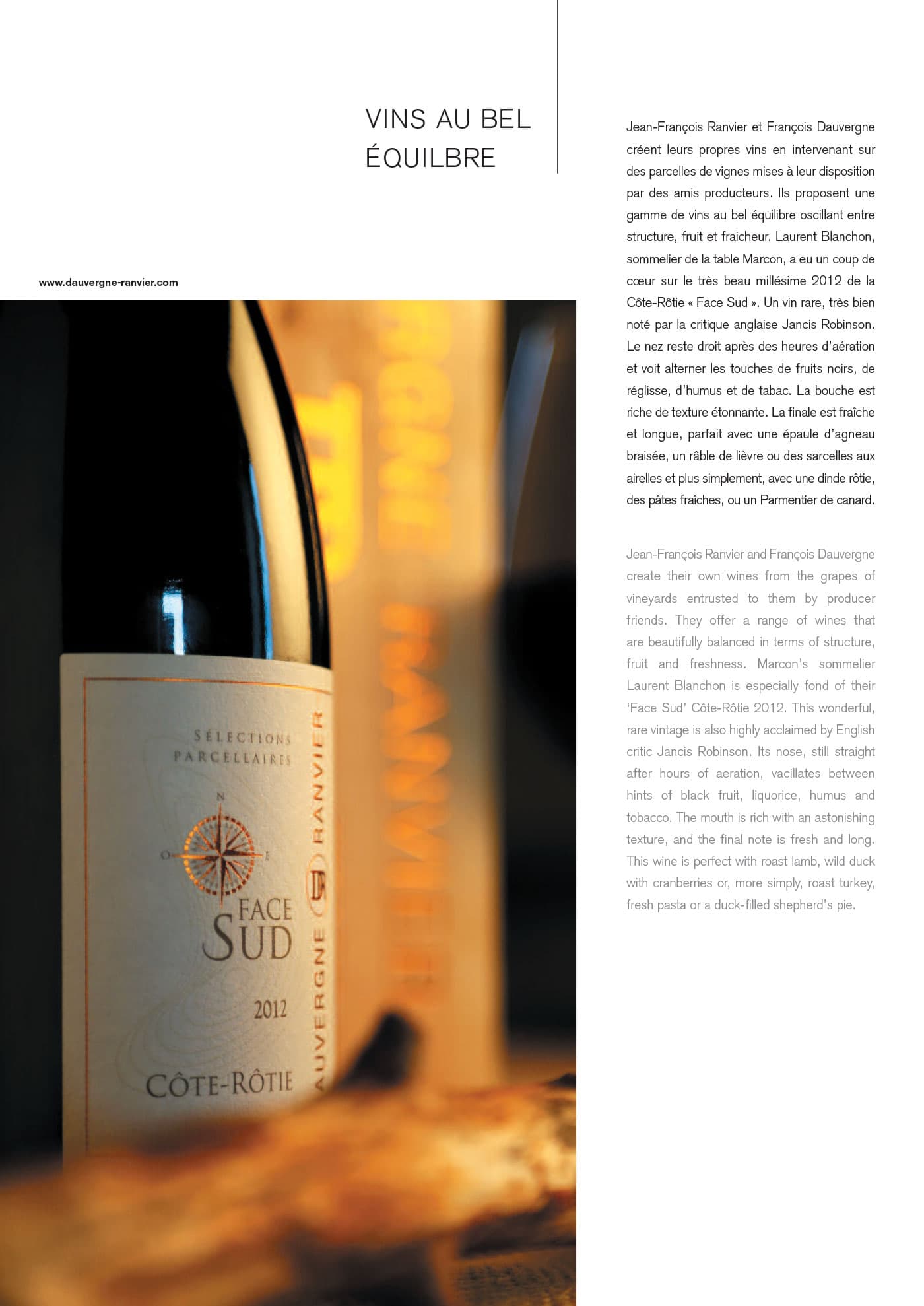 Gastronomie — extrait du magazine Les Maisons Marcon